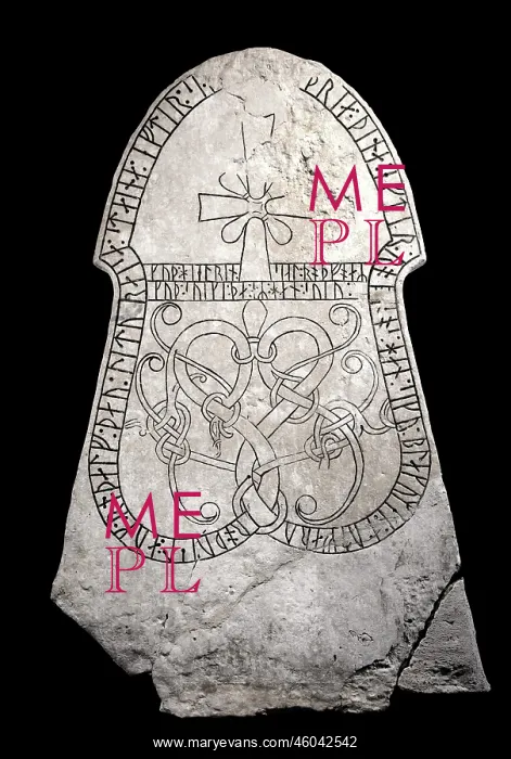 : Viking runestone, Gotland Museum, Visby, Gotland, Sweden : Viking runestone, Gotland Museum, Visby, Gotland, Sweden