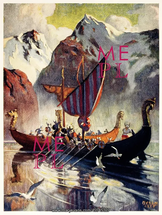  : Viking Ship in Fjord