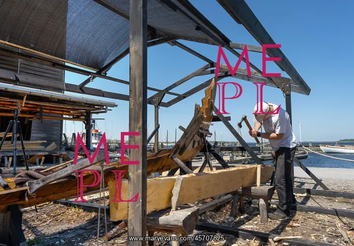: Viking ship reconstruction, Viking Ship Museum, Roskilde : Viking ship reconstruction, Viking Ship Museum, Roskilde