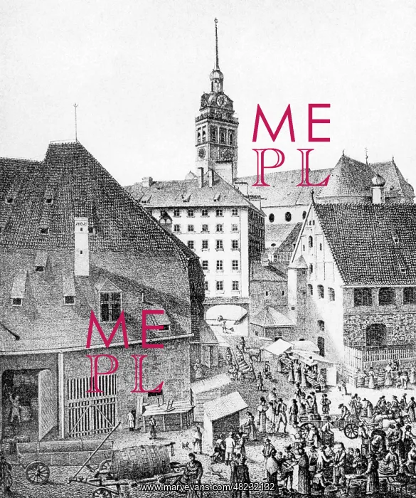 : Viktualienmarkt in Muenchen, 1815 : Viktualienmarkt in Muenchen, 1815