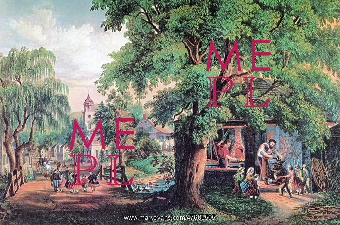: Village Blacksmith, 19th Century : Village Blacksmith, 19th Century