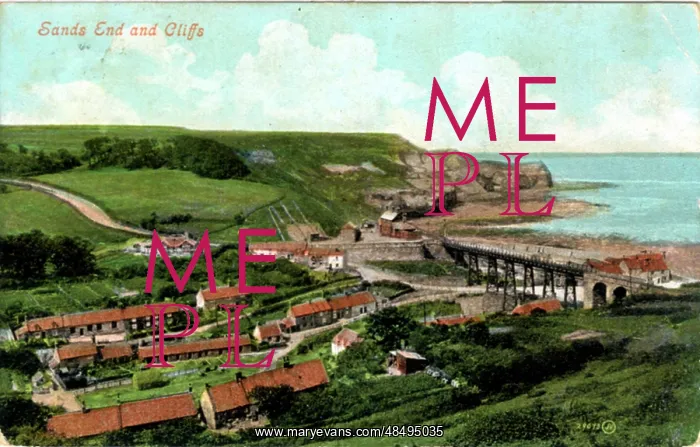 : The Village & Cliffs, Sandsend, Yorkshire : The Village & Cliffs, Sandsend, Yorkshire