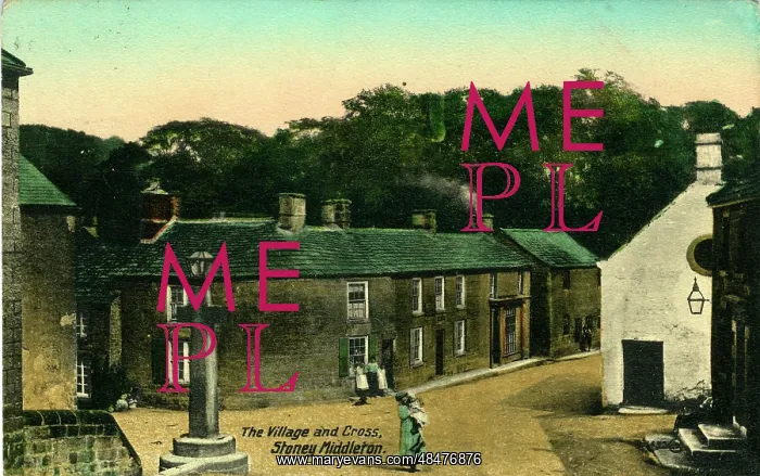 : The Village & Cross, Stoney Middleton, Hope Valley, England : The Village & Cross, Stoney Middleton, Hope Valley, England