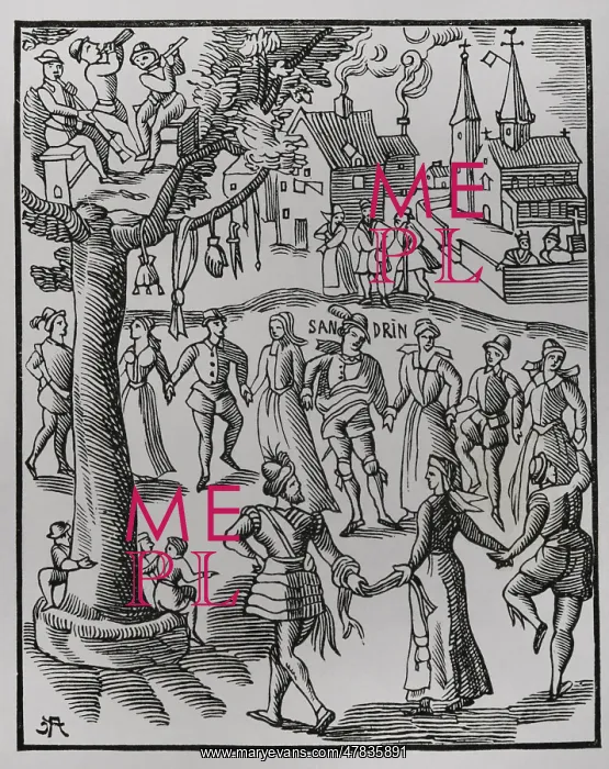 : Village feast. Facsimile of an engraving from 1609 : Village feast. Facsimile of an engraving from 1609