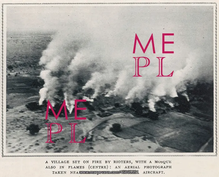 : Village in India aflame - Partition 1947 : Village in India aflame - Partition 1947