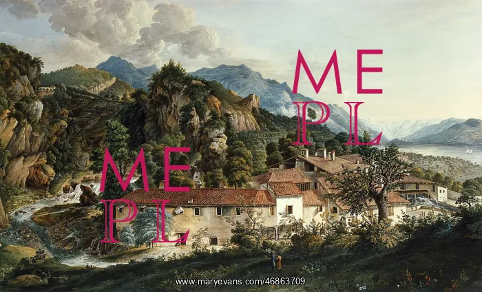 : A Village in a Mountainous Landscape, by Alfieri : A Village in a Mountainous Landscape, by Alfieri