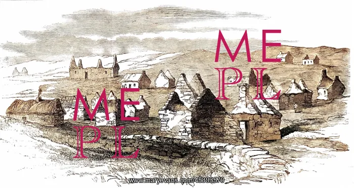 : Village of Moveen during the 1849 : Village of Moveen during the 1849