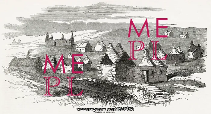 : Village of Moveen during the 1849 : Village of Moveen during the 1849