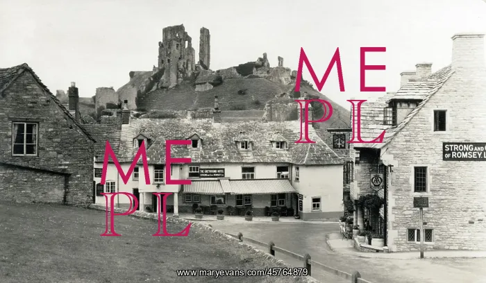 : Village and ruins of Corfe Castle, Dorset : Village and ruins of Corfe Castle, Dorset