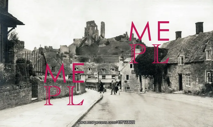 : Village and ruins of Corfe Castle, Dorset : Village and ruins of Corfe Castle, Dorset