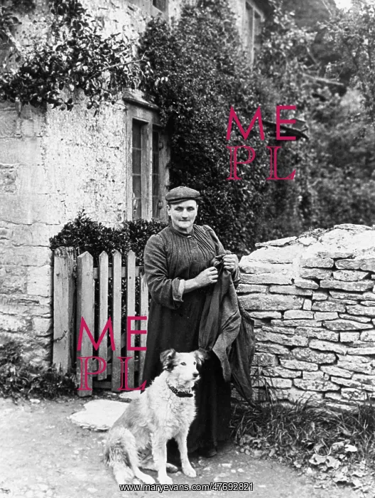  : Villager with a dog, 1890s