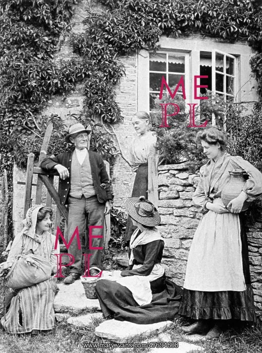 : Villagers having conversation, 1890s : Villagers having conversation, 1890s