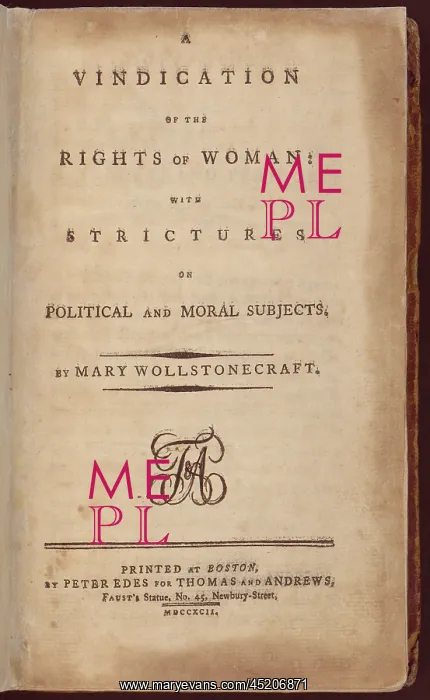 : VINDICATION OF THE RIGHTS OF WOMEN; WITH ? : VINDICATION OF THE RIGHTS OF WOMEN; WITH ?