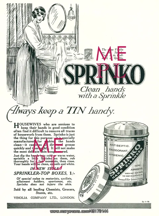 : Vinolia Company Sprinko Advertisement : Vinolia Company Sprinko Advertisement