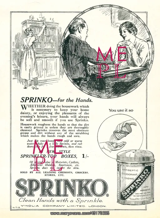 : Vinolia Company Sprinko Advertisement : Vinolia Company Sprinko Advertisement