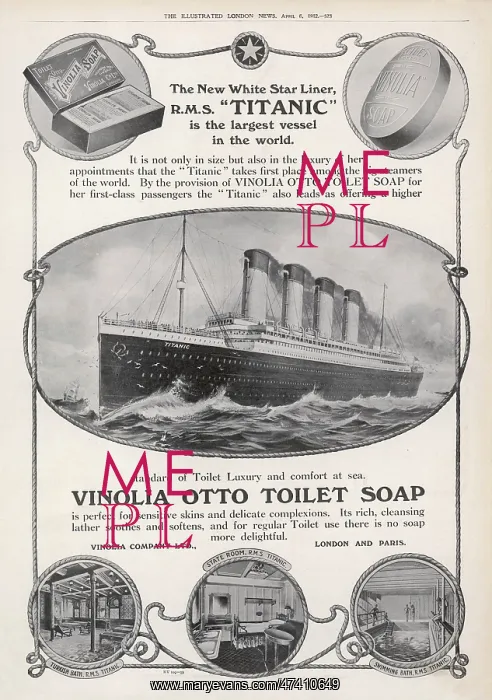 : Vinolia Soap promotion featuring RMS Titanic : Vinolia Soap promotion featuring RMS Titanic