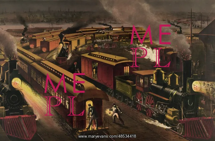  : Vintage 19th century illustration of several passenger