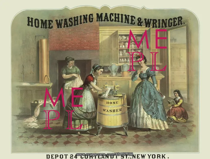 : Vintage advertisment for home washing machine and wringer : Vintage advertisment for home washing machine and wringer
