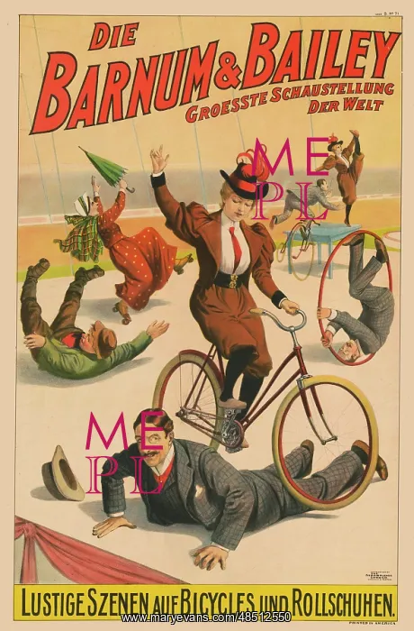 : Vintage Barnam & Bailey German circus poster of : Vintage Barnam & Bailey German circus poster of