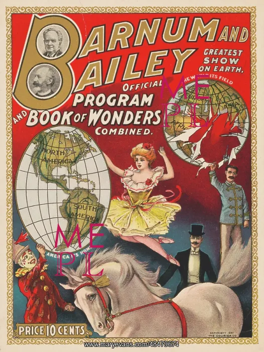 : Vintage Barnum and Bailey circus poster : Vintage Barnum and Bailey circus poster