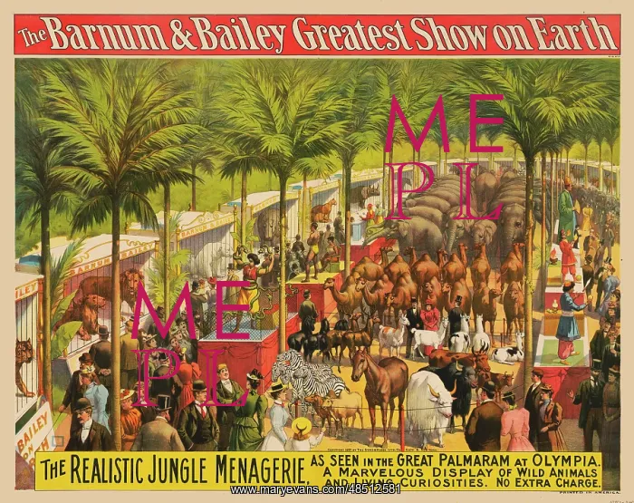 : Vintage Barnum & Bailey circus poster - animals : Vintage Barnum & Bailey circus poster - animals