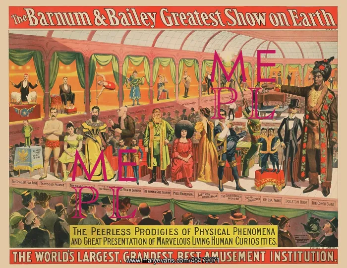 : Vintage Barnum & Bailey circus poster - the Peerless : Vintage Barnum & Bailey circus poster - the Peerless
