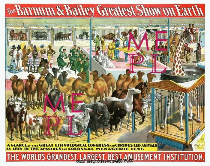 : Vintage Barnum & Bailey circus poster - people : Vintage Barnum & Bailey circus poster - people