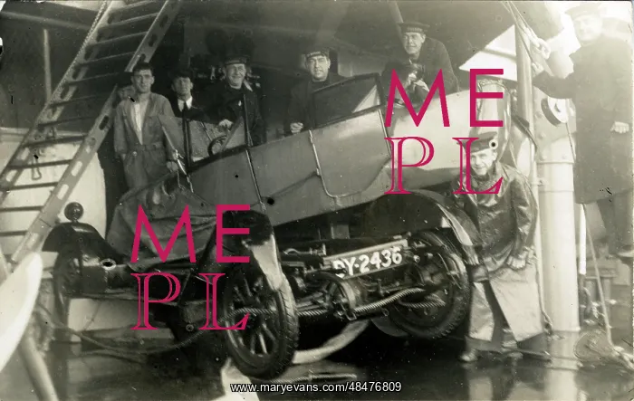 : Vintage Car Wreck on Ship (possibly a Morris) : Vintage Car Wreck on Ship (possibly a Morris)
