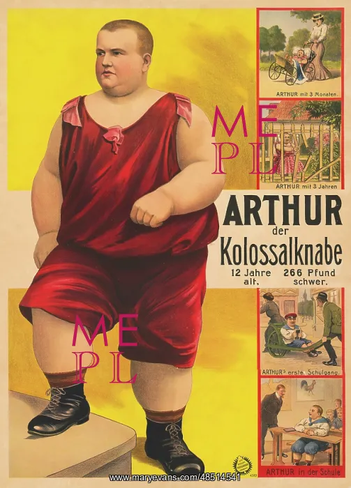 : Vintage circus poster - Arthur the colossal kid : Vintage circus poster - Arthur the colossal kid