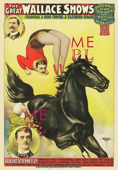 : Vintage circus poster for the Great Wallace Show : Vintage circus poster for the Great Wallace Show