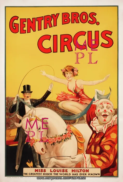 : Vintage Gentry Bros. Circus poster : Vintage Gentry Bros. Circus poster