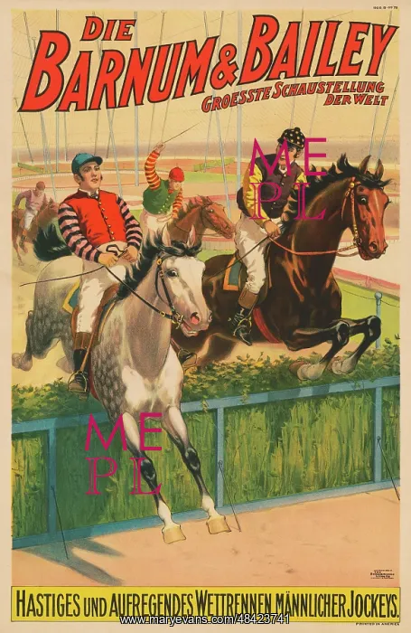 : Vintage German Barnum & Bailey circus poster - : Vintage German Barnum & Bailey circus poster -
