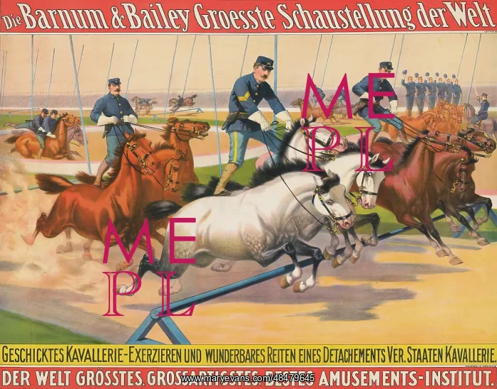 : Vintage German Barnum & Bailey circus poster of : Vintage German Barnum & Bailey circus poster of
