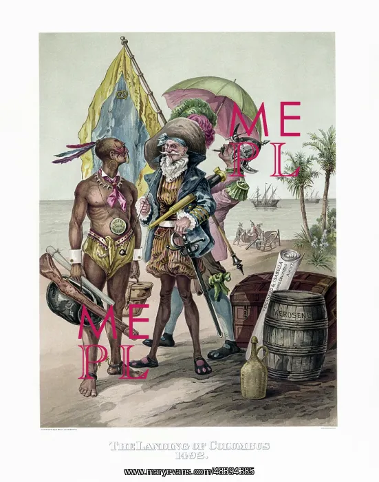 : Vintage image of a satirical depiction of the : Vintage image of a satirical depiction of the