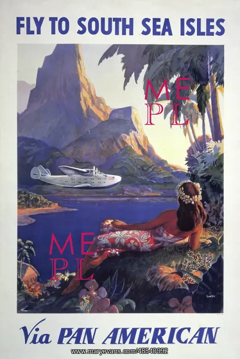 : Vintage Pan Am advertisement, circa 1938 : Vintage Pan Am advertisement, circa 1938