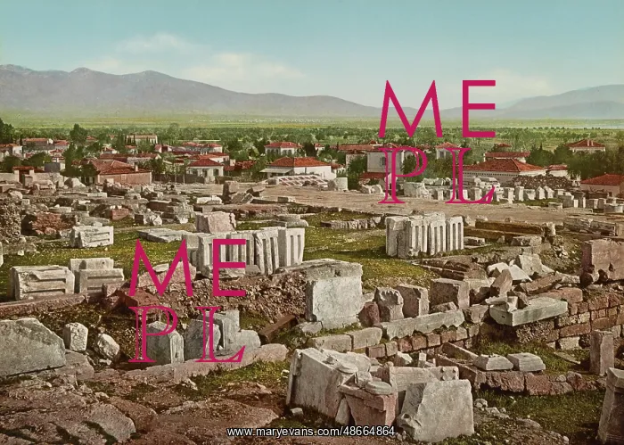 : Vintage photochrom print of the archaeological : Vintage photochrom print of the archaeological