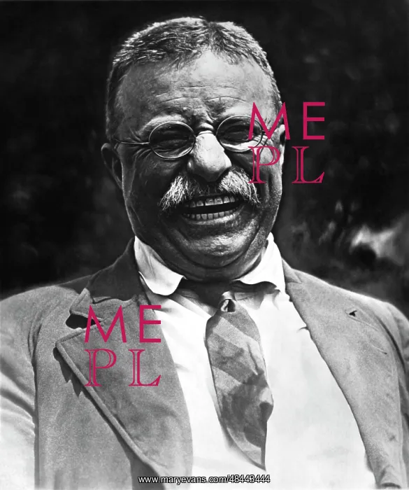 : Vintage portrait featuring a smiling Theodore : Vintage portrait featuring a smiling Theodore
