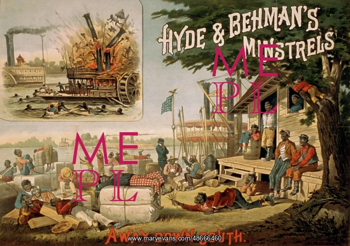 : Vintage poster of Hyde & Behman's Minstrels, circa 1884 : Vintage poster of Hyde & Behman's Minstrels, circa 1884