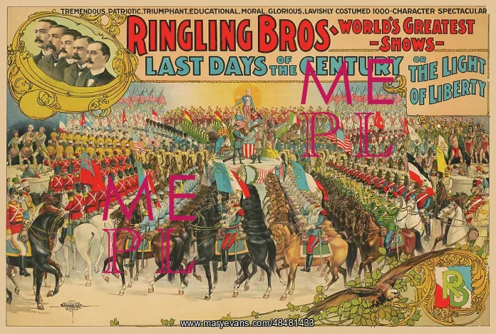 : Vintage Ringling Brothers circus poster - a big : Vintage Ringling Brothers circus poster - a big