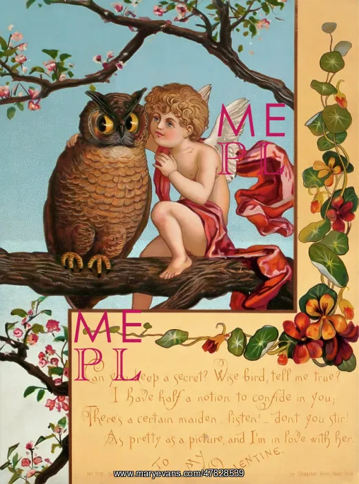 : Vintage Valentine Card, 1884 : Vintage Valentine Card, 1884