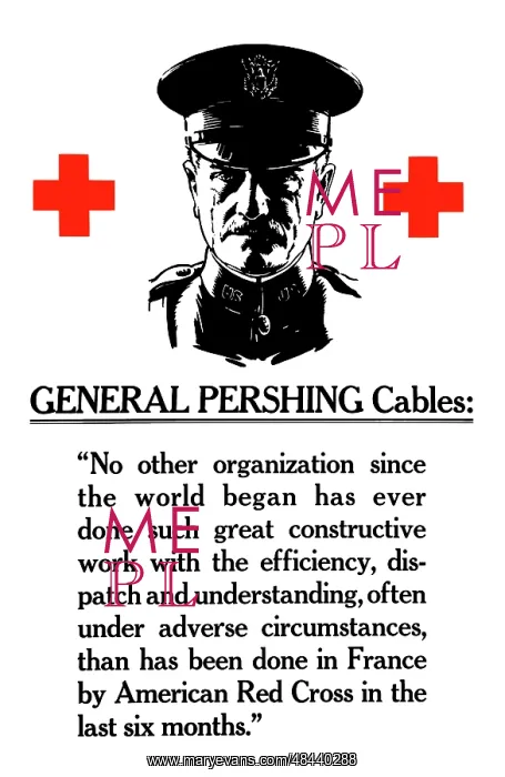 : Vintage World War I poster of General John : Vintage World War I poster of General John