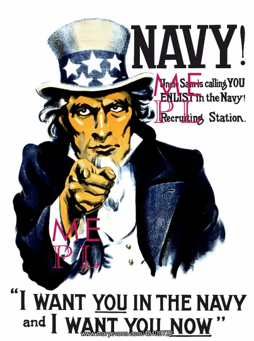 : Vintage World War I poster of Uncle Sam pointing : Vintage World War I poster of Uncle Sam pointing