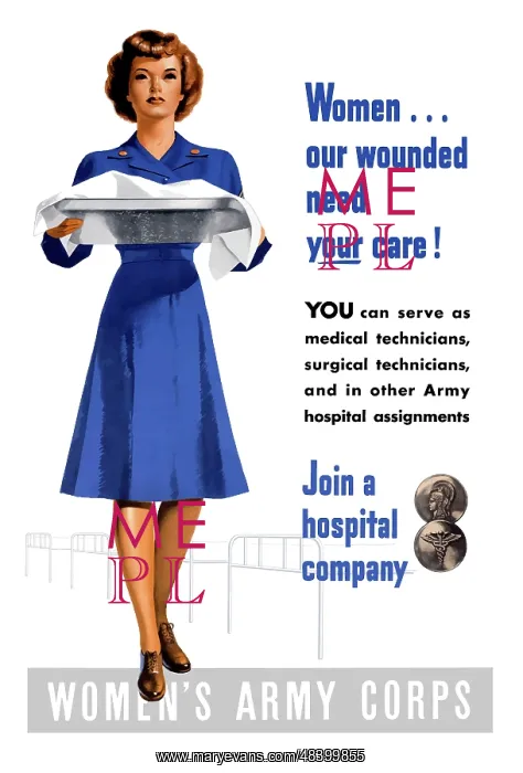 : Vintage World War II poster of an Army Corps : Vintage World War II poster of an Army Corps