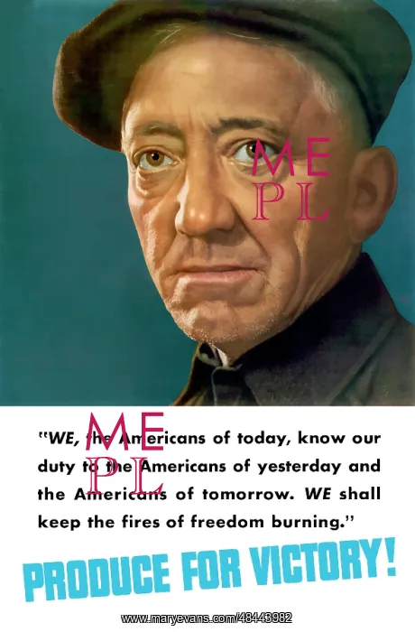  : Vintage World War II poster featuring the