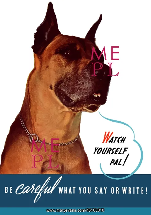 : Vintage World War II poster of a Great Dane : Vintage World War II poster of a Great Dane