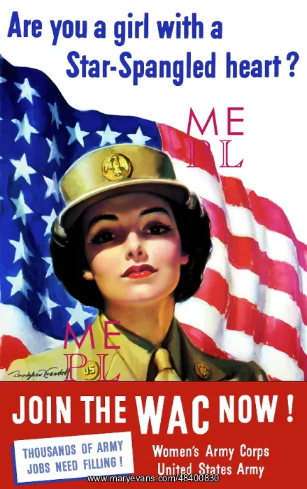 : Vintage World War II poster of a member of : Vintage World War II poster of a member of