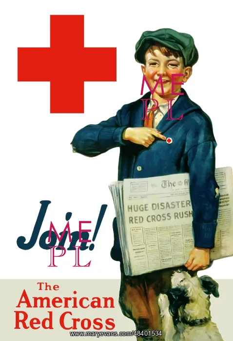 : Vintage World War One poster of a smiling : Vintage World War One poster of a smiling