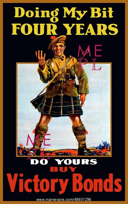: Vintage World War One poster of a soldier : Vintage World War One poster of a soldier