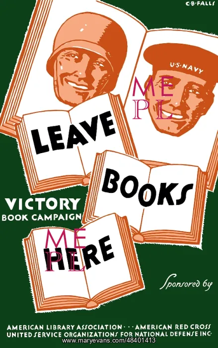 : Vintage WPA poster of several books and the : Vintage WPA poster of several books and the