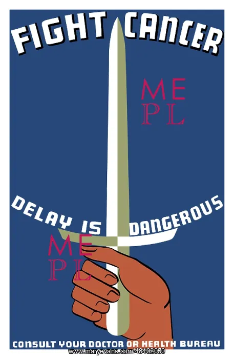 : Vintage WPA propaganda poster featuring a : Vintage WPA propaganda poster featuring a